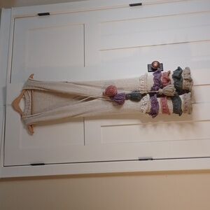 Hand knit Baby Alpaca Long Ruffled Sweater Vest